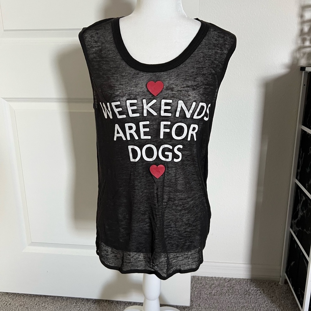 EUC Chaser Black Tank with Red Heart Graphic Dogs Small - Picture 3 of 8